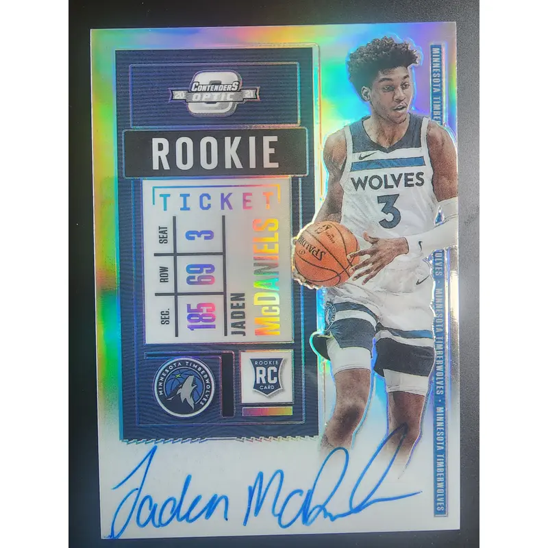 Jaden McDaniels 2020 Panini Contenders Optic #101 Rookie Auto