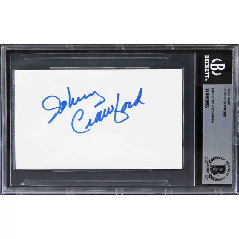 Johnny Crawford The Rifleman Authentic Signed 3x5 Index Card BAS Slabbed 3