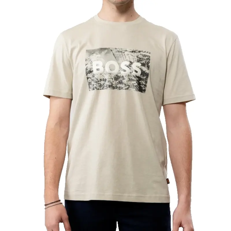 HUGO BOSS MENS T SHIRT BEIGE TE BUILDING 50522767271