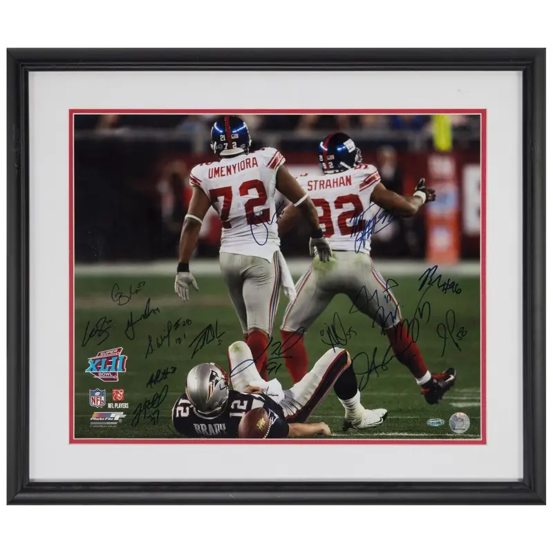 2008 New York Giants Super Bowl XLII Champs Team Signed 16x20 Photo Steiner COA