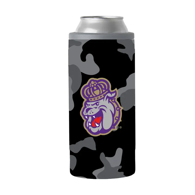 James Madison Black Camo 12oz Slim Can Coolie