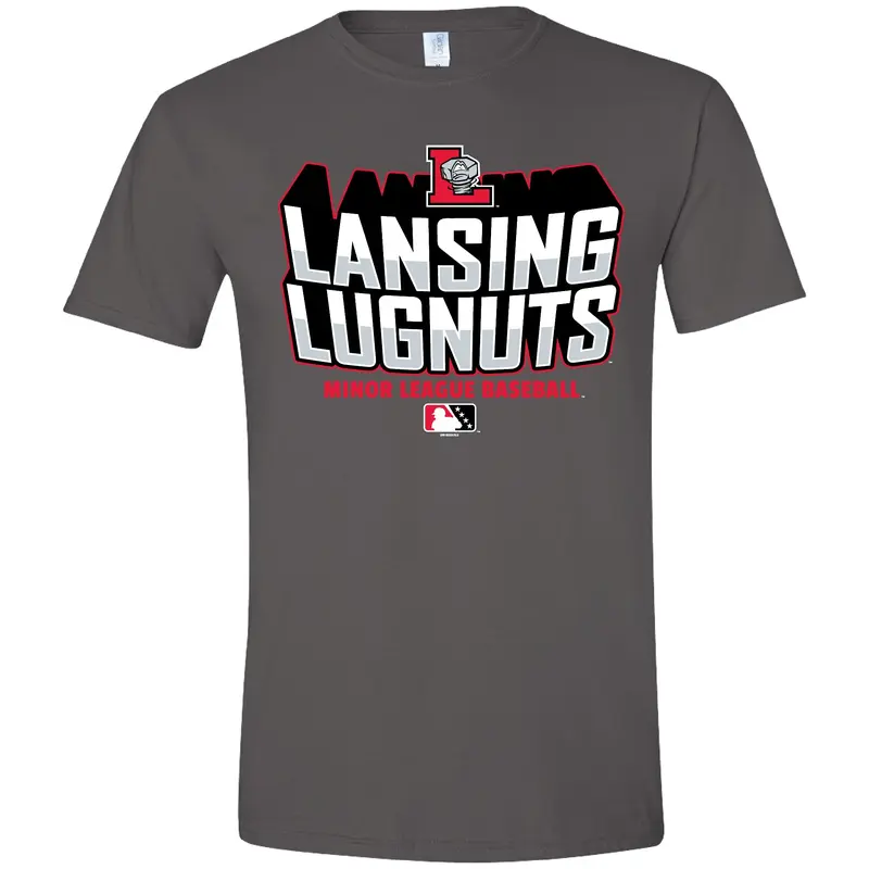 Lansing Lugnuts Charcoal Soft-style T-shirt