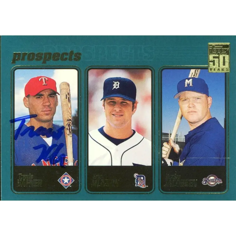 Rangers Travis Hafner Authentic Signed Card 2000 Topps Prospects RC #371 w/ COA