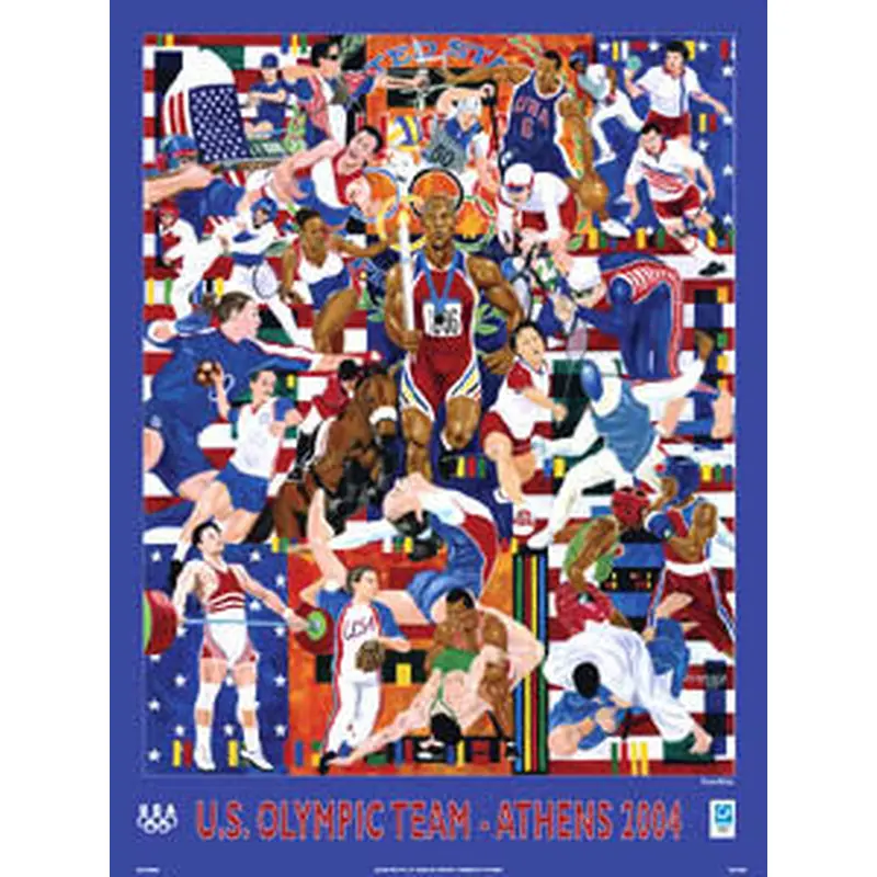 U.S. Olympic Team Athens 2004 "AllSports" Commemorative Poster - Fine Art Ltd.