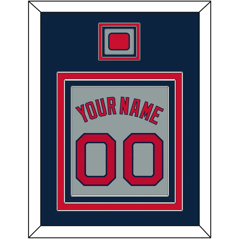 Boston Name, Number & Logo Patch - Road Gray - Triple Mat 3