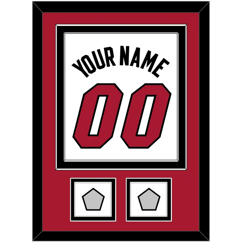 Miami Name & Number With 2 Finals Patches - Home White (1999-2008) - Double Mat 2