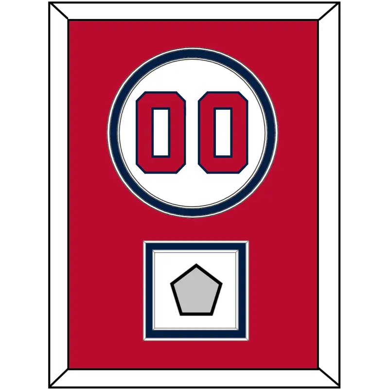 Washington Number & World Series Jersey Patch - Home White - Double Mat 3