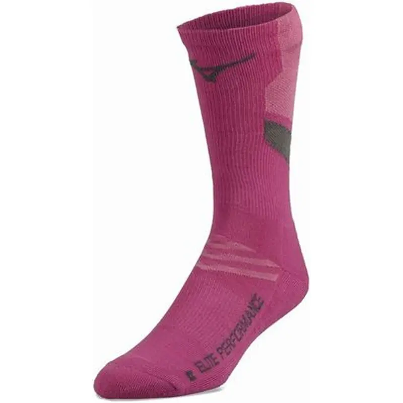 New Mizuno Runbird Crew Sock Shocking Pink Size Large