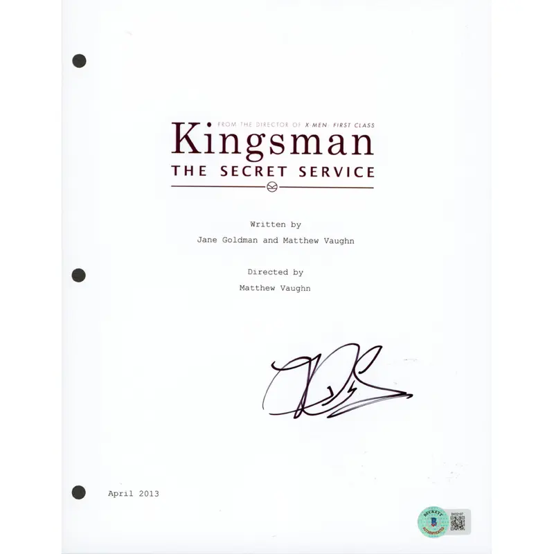 Jack Cutmore-Scott Kingsman The Secret Service Signed Script Cover BAS #BK02197