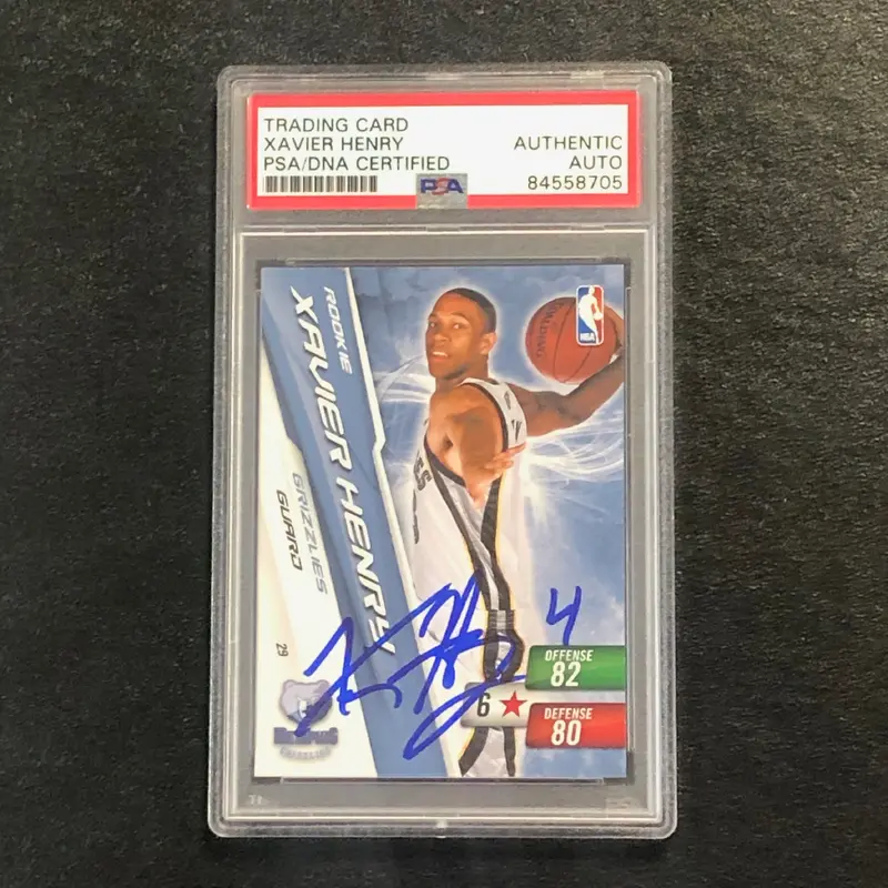 2010-11 Panini Adrenalyn XL #29 XAVIER HENRY Signed Card AUTO PSA Slabbed Grizzlies