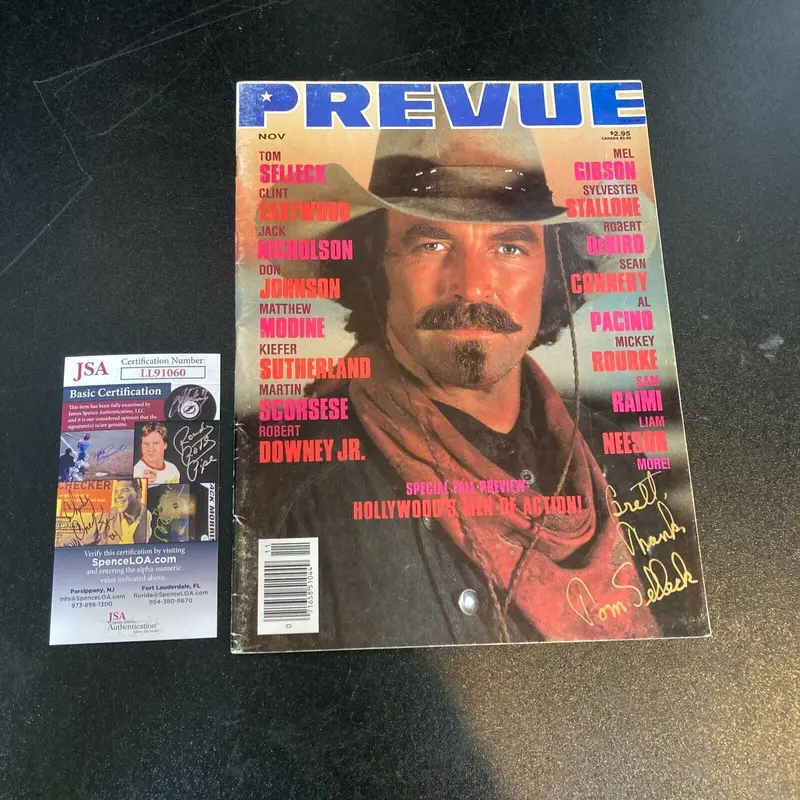 Tom Selleck Signed Autographed Vintage Prevue Magazine With JSA COA