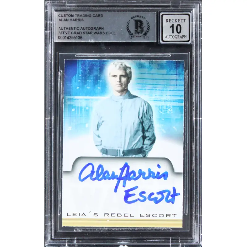 Alan Harris Star Wars "Escort" Signed Custom Trading Card Auto 10! BAS Slabbed