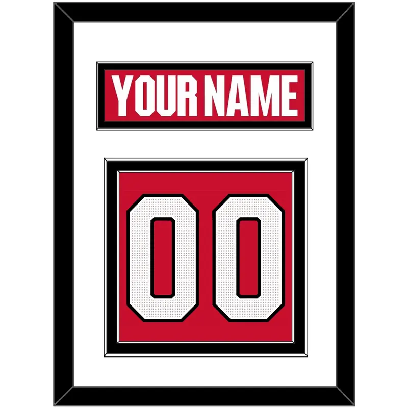 Ottawa Nameplate & Number (Back) - Home Red (2017-2020) - Double Mat 1