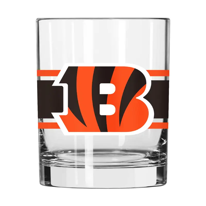 Cincinnati Bengals 14oz Stripe Rocks Glass