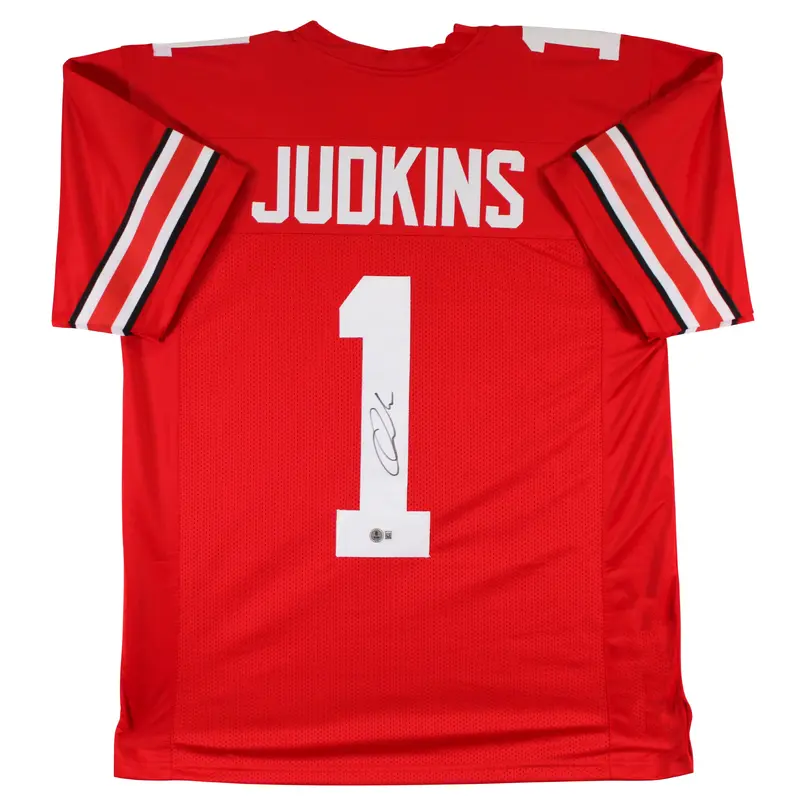 Ohio State Quinshon Judkins Authentic Signed Red Pro Style Jersey BAS Witnessed