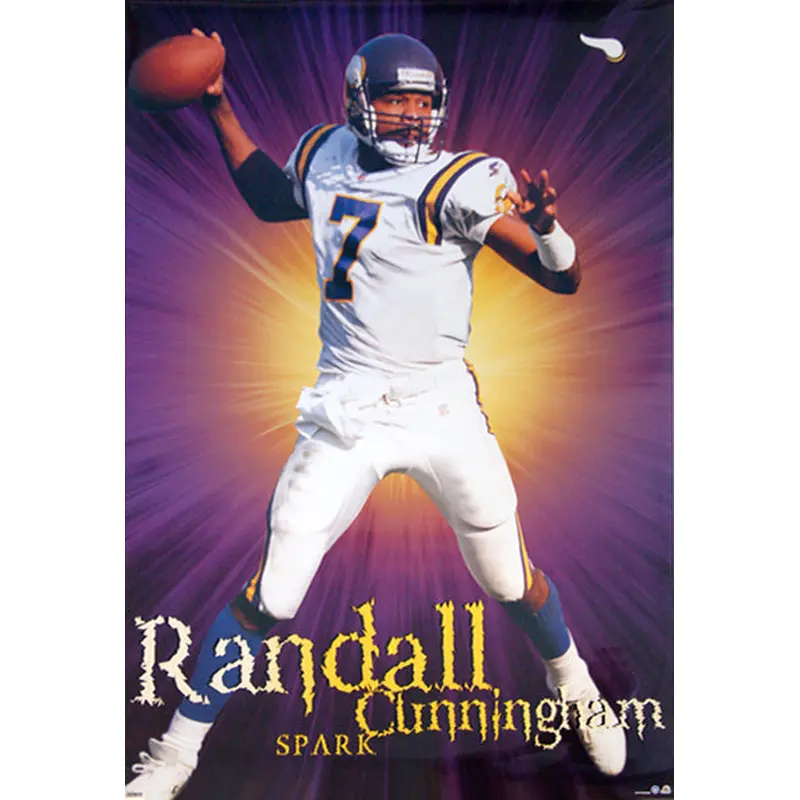 Randall Cunningham "Spark" Minnesota Vikings NFL QB Action Poster - Costacos 1999