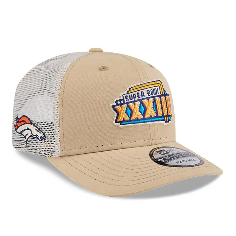 Denver Broncos NFL Champions Beige 9SEVENTY Stretch Snap Adjustable Cap