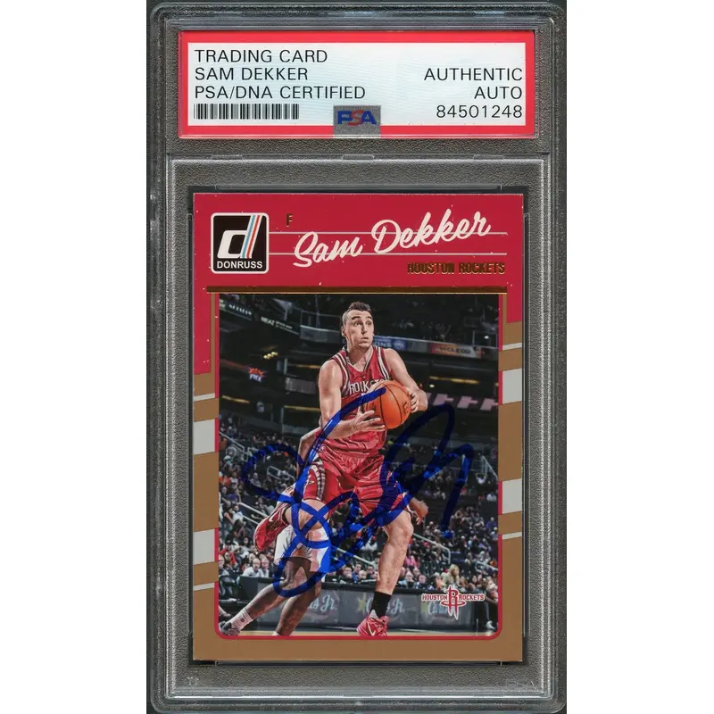 2016 Donruss #113 Sam Dekker Signed Card AUTO PSA Slabbed Rockets