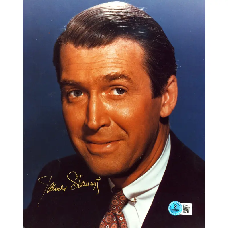 Jimmy Stewart It's a Wonderful Life Authentic Signed 8x10 Photo BAS #BS29233