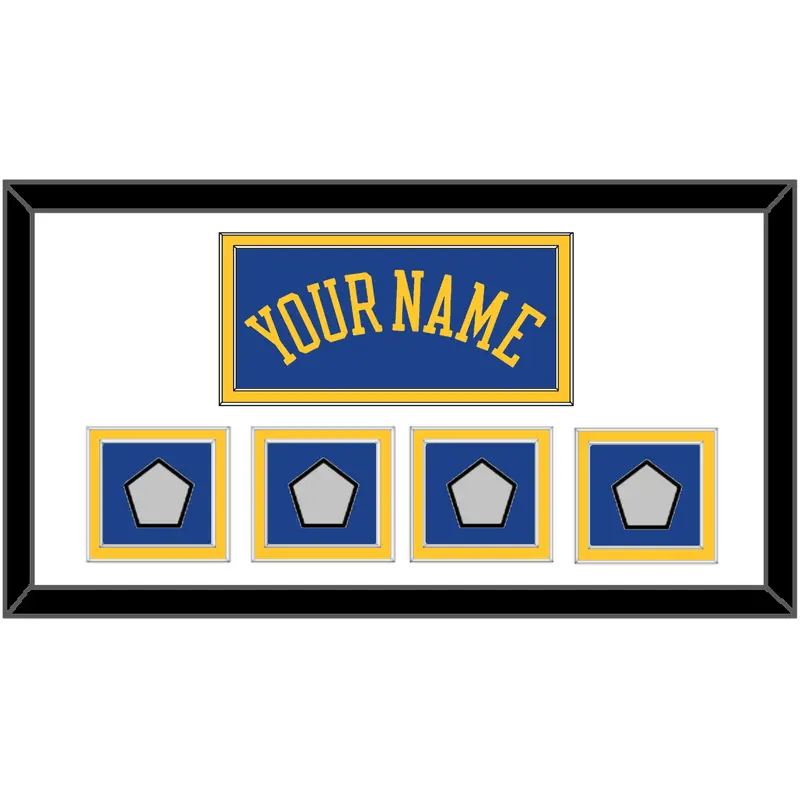 Golden State Name & 4 Finals Patches - Road Blue (2010-2019) - Double Mat 1