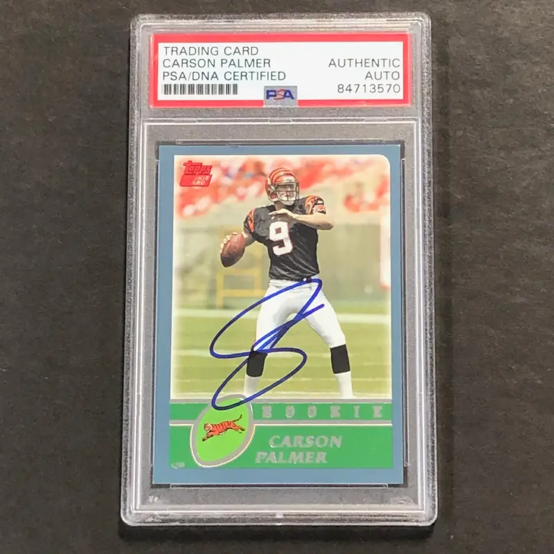 2003 Topps Rookie Card #311 Carson Palmer Signed Card PSA Auto Slabbed Bengals