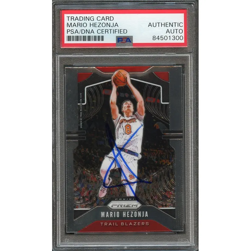 2019-20 Panini Prizm #219 Mario Hezonja Signed  Card AUTO PSA Slabbed Blazers