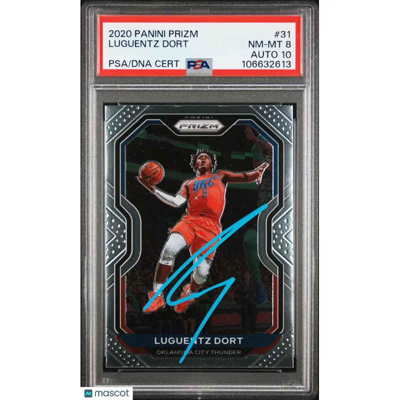 2020 Panini Prizm #31 Luguentz Dort signed card PSA 8 Auto 10