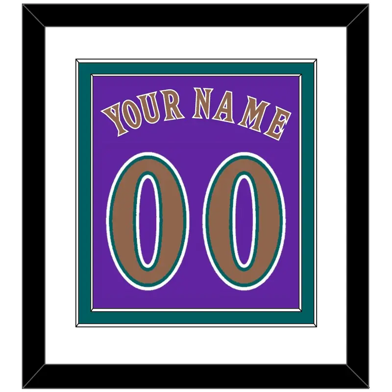 Arizona Name & Number - Alternate Purple (1998-2002) - Double Mat 1