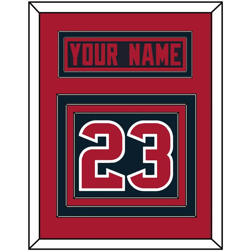 Houston Nameplate & Number (Back) - Alternate Blue (2017-2023) - Triple Mat 4