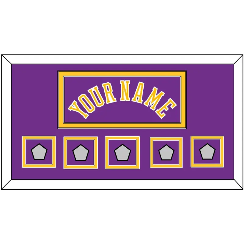 Los Angeles Name & 5 Trophy Patches - Road Purple (1978-1997) - Double Mat 2