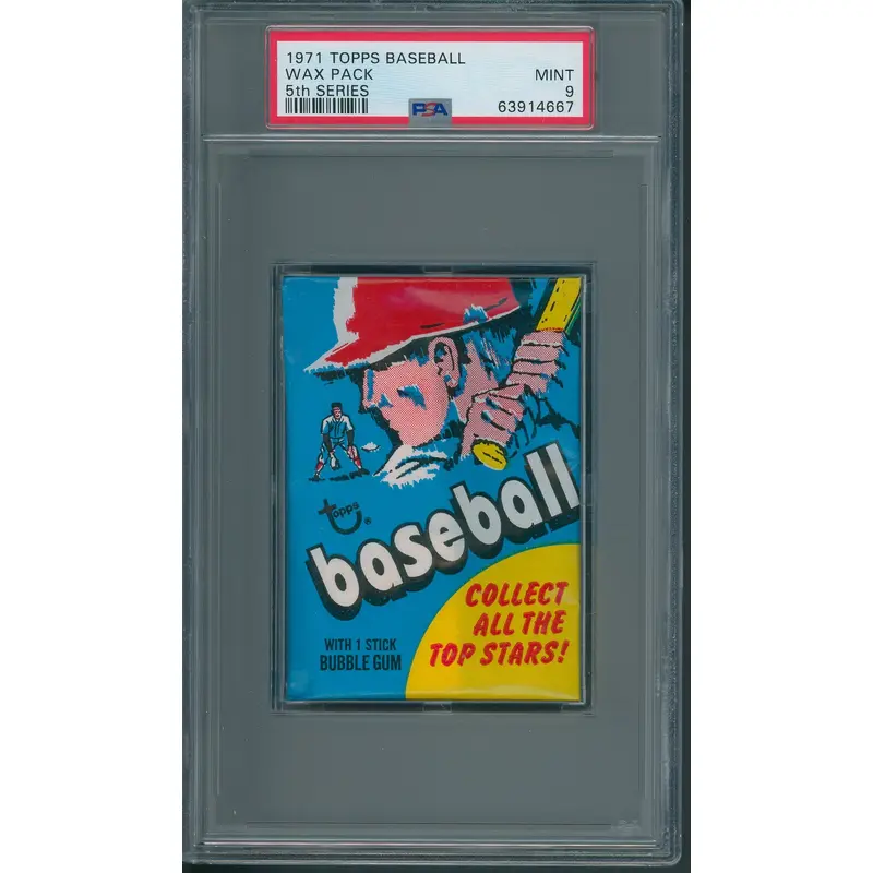 1971 Topps Baseball Unopened 5th Series Wax Pack PSA 9