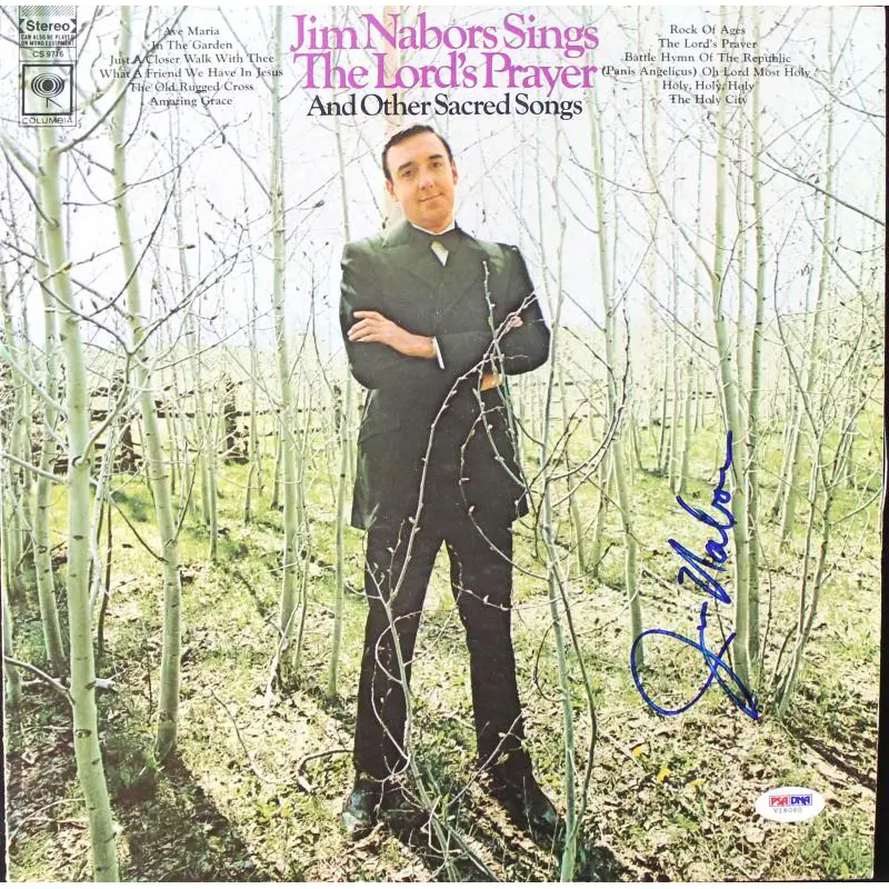 Jim Nabors The Lords Prayer Signed Album Cover W/ Vinyl PSA/DNA #V16060