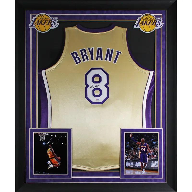 Kobe Bryant Signed M&N 1996-16 Black Mamba HOF HWC Framed Jersey PSA/DNA #B13539