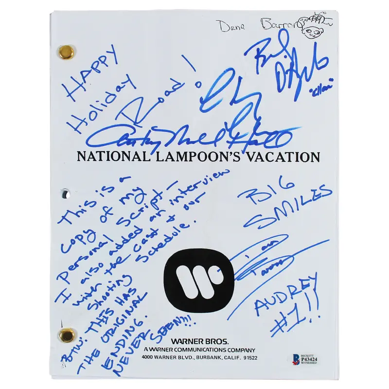 Vacation (4) Chase, D'Angelo, Hall & Baron Signed Movie Script BAS Wit #P43424