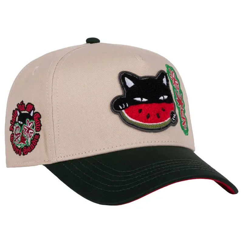 JC HATS BEIGE SNAPBACK WATERMELON CAT 1920 BEIGREEN