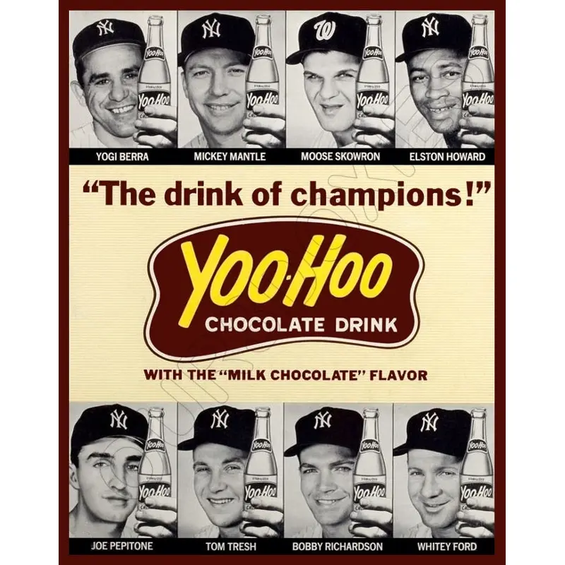 1964 Mickey Mantle Yoo-Hoo Store Counter Standup Sign - Whitey Ford Yankees - 2092