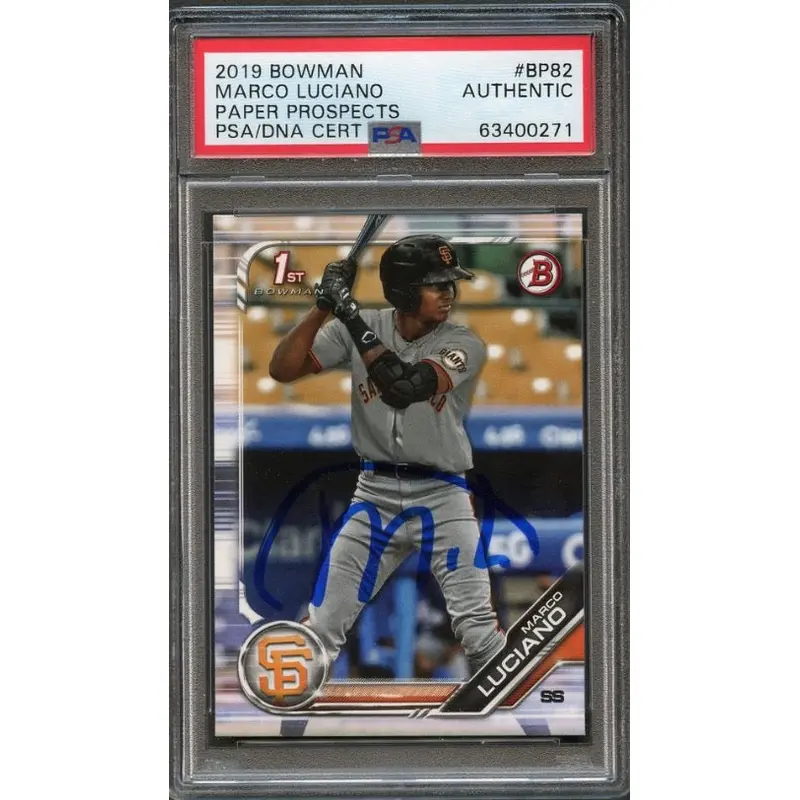 2019 Bowman #BP-82 Marco Luciano Signed Card PSA Slabbed Auto Giants