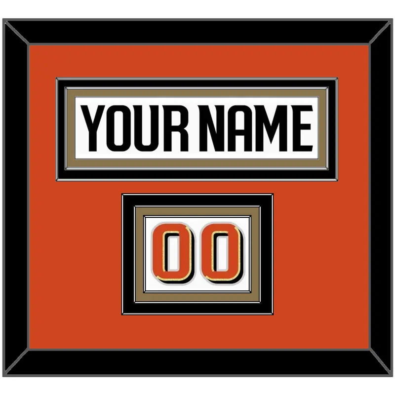 Anaheim Nameplate & Number (Shoulder) - Road White - Triple Mat 2