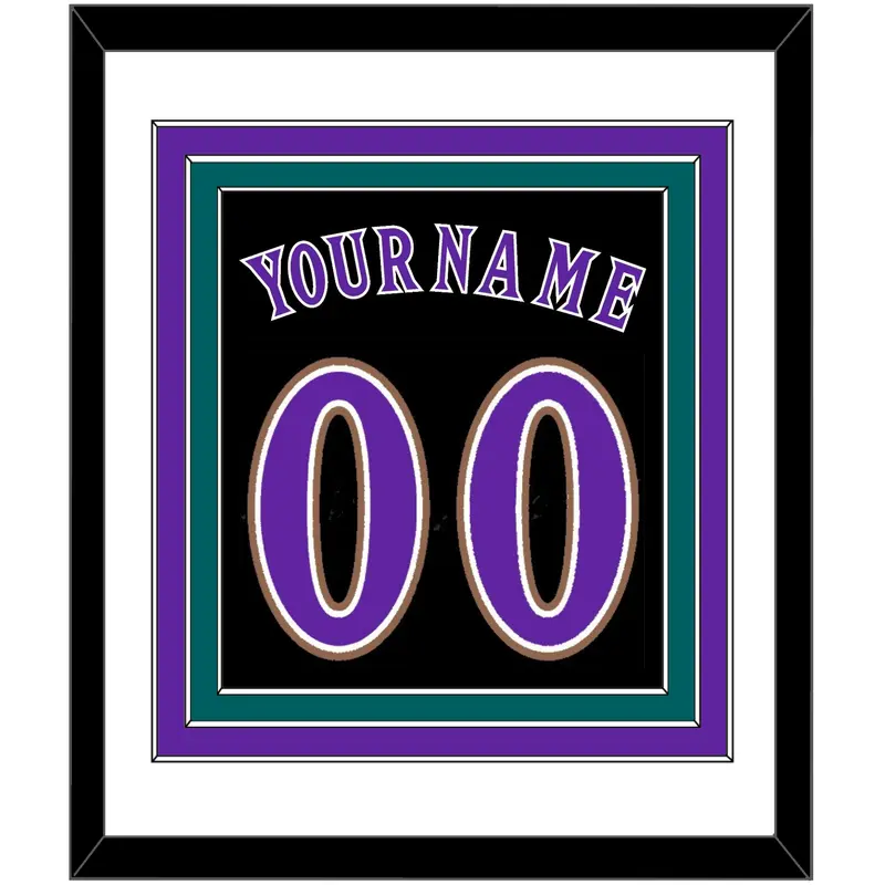 Arizona Name & Number - Alternate Black (2001-2006) - Triple Mat 2