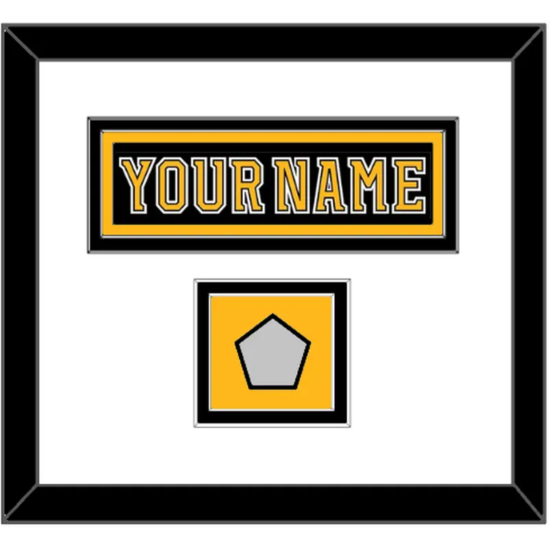 Boston Nameplate & 2011 Stanley Cup Finals Patch - Home Black (2007-2017) - Double Mat 1