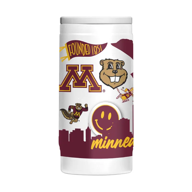 Minnesota 12oz Native Powdercoat SlimCan Coolie