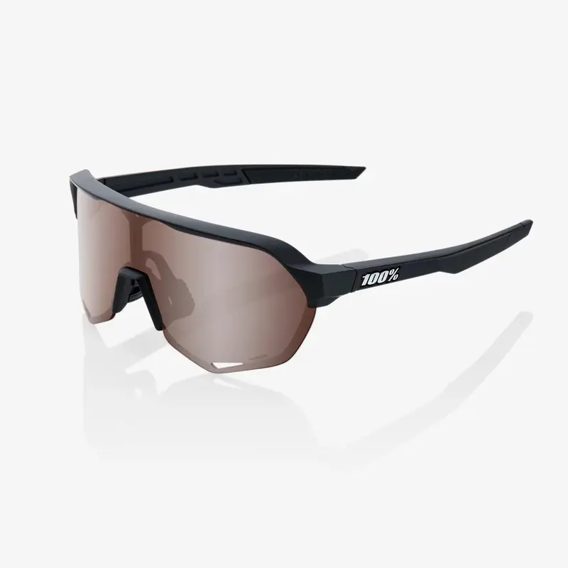 100 Percent Sunglasses - S2 - Soft Tact Black - HiPER Crimson Silver Mirror Lens