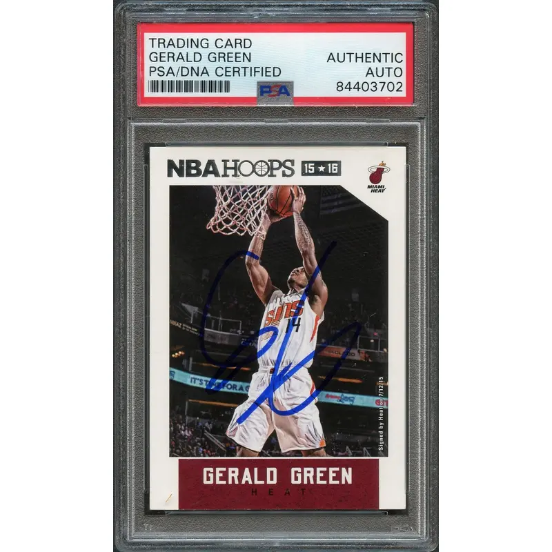 2015-16 NBA Hoops #51 Gerald Green Signed Card AUTO PSA Slabbed Suns