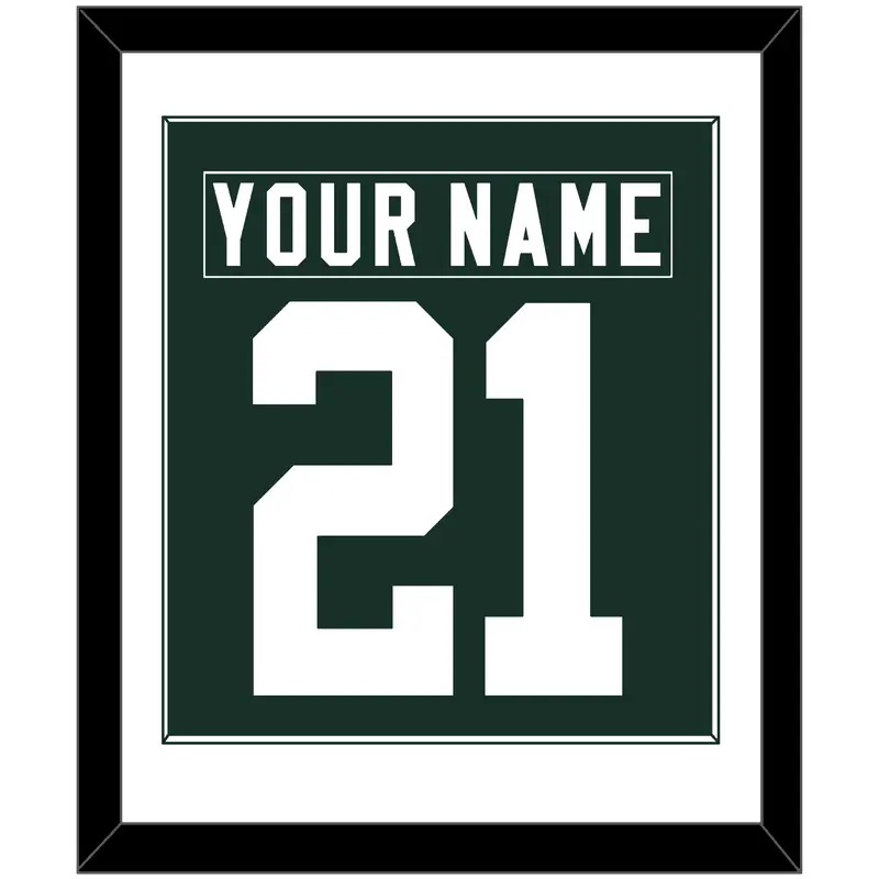 Green Bay Nameplate & Number (Back) Combined - Home Green - Single Mat 1