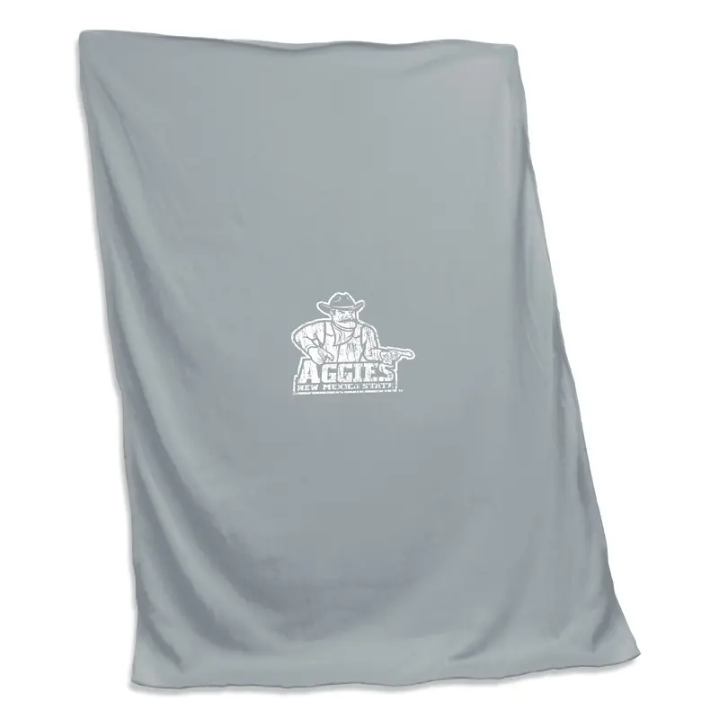 NM State Gray Sweatshirt Blanket (Screened)
