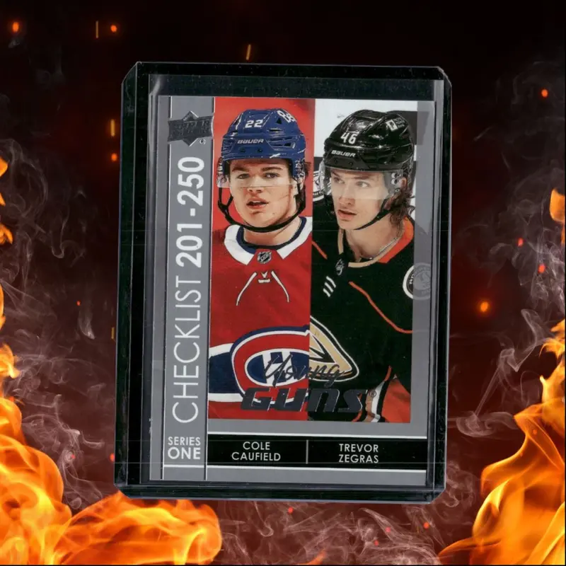2021-22 Upper Deck Cole Caufield / Trevor Zegras Young Guns Checklis (B)t Rookie