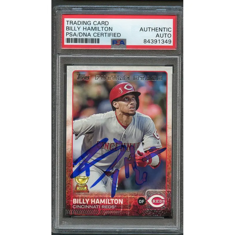 2015 Topps #333 Billy Hamilton Signed Card PSA Slabbed Auto Reds