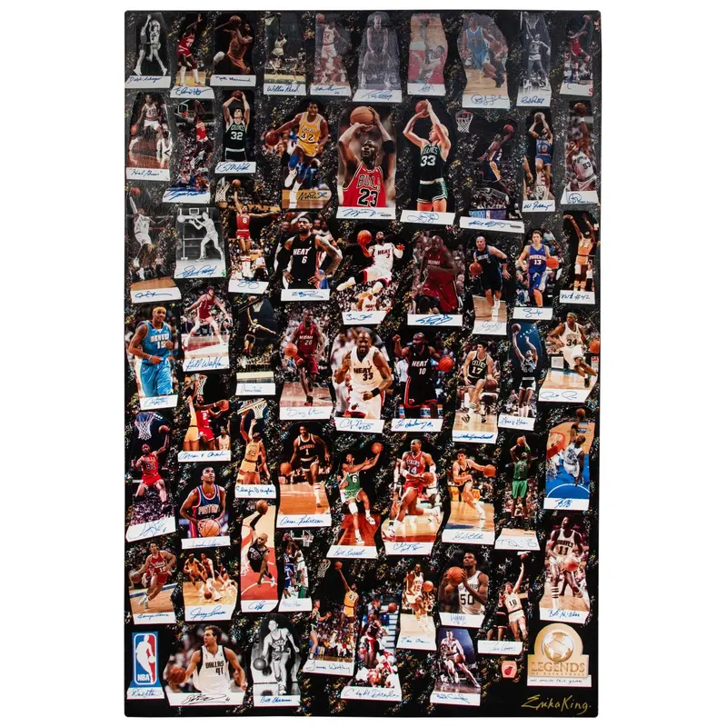 Michael Jordan Kobe Bryant LeBron James Signed Legends Of The Game Art 1/1