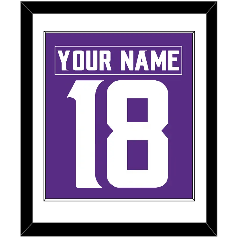 Minnesota Nameplate & Number (Back) Combined - Home Purple - Single Mat 1