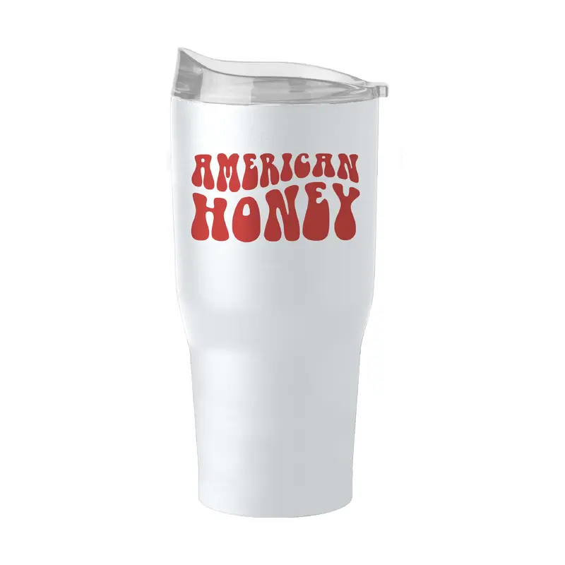 4th of July 30oz White America Honey Powder Coat Tumbler